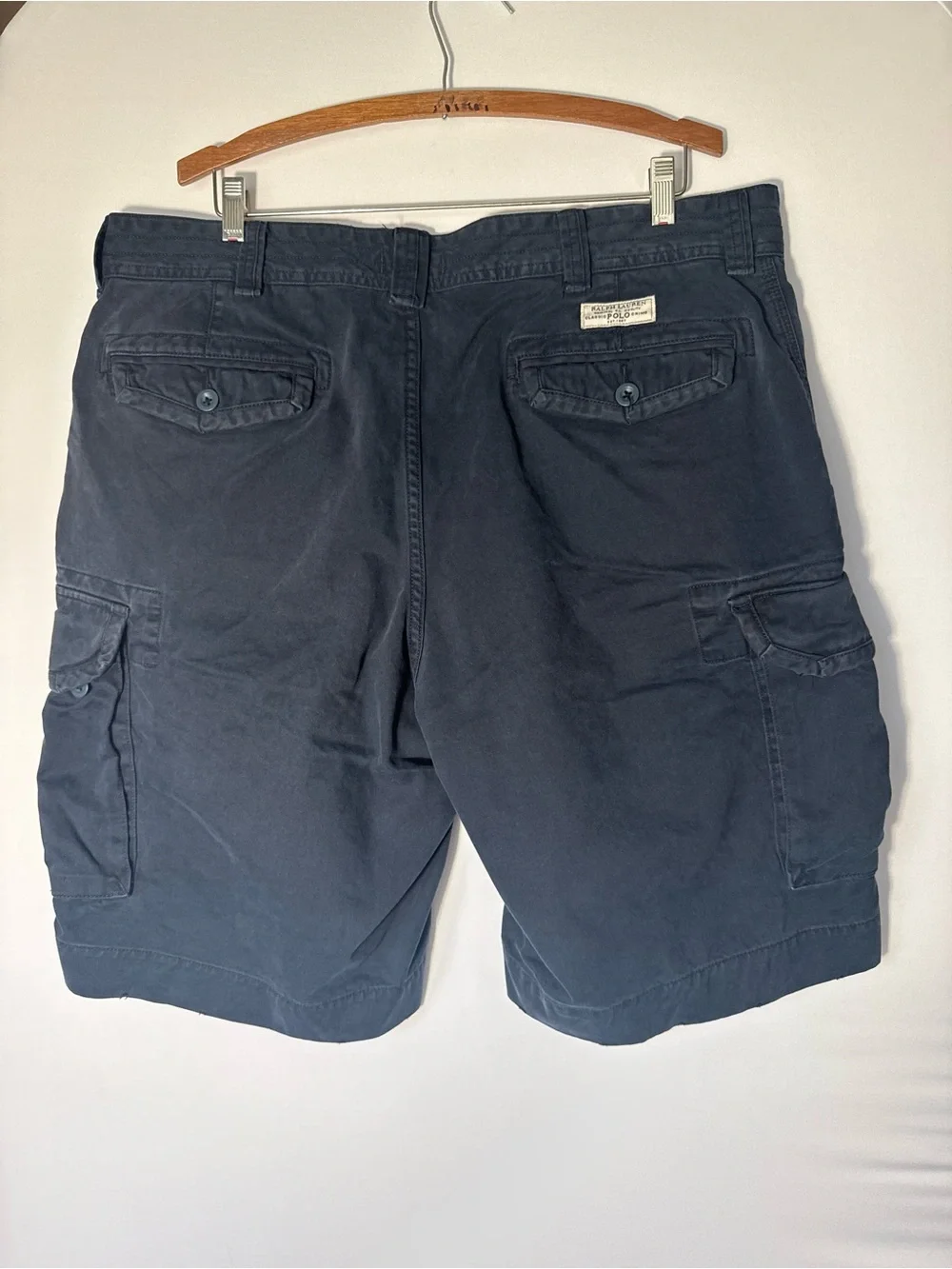 Polo by Ralph Lauren Dark Navy Cargo Shorts 40T 23” Long Baggy Reinforced Hem
